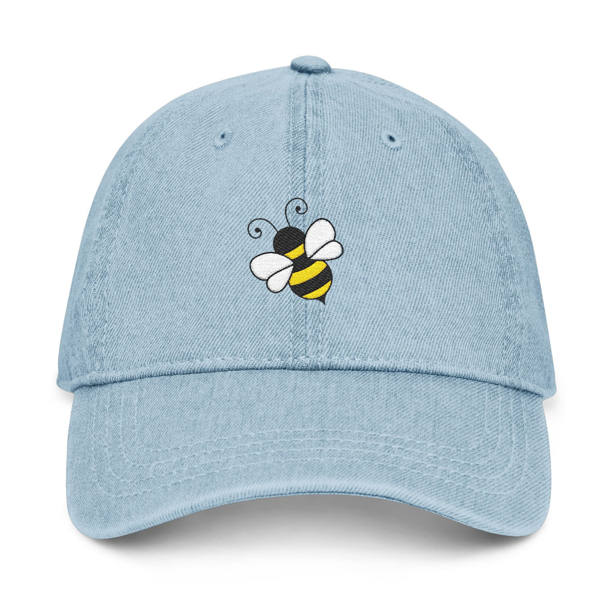 Bee Embroidered Denim Hat