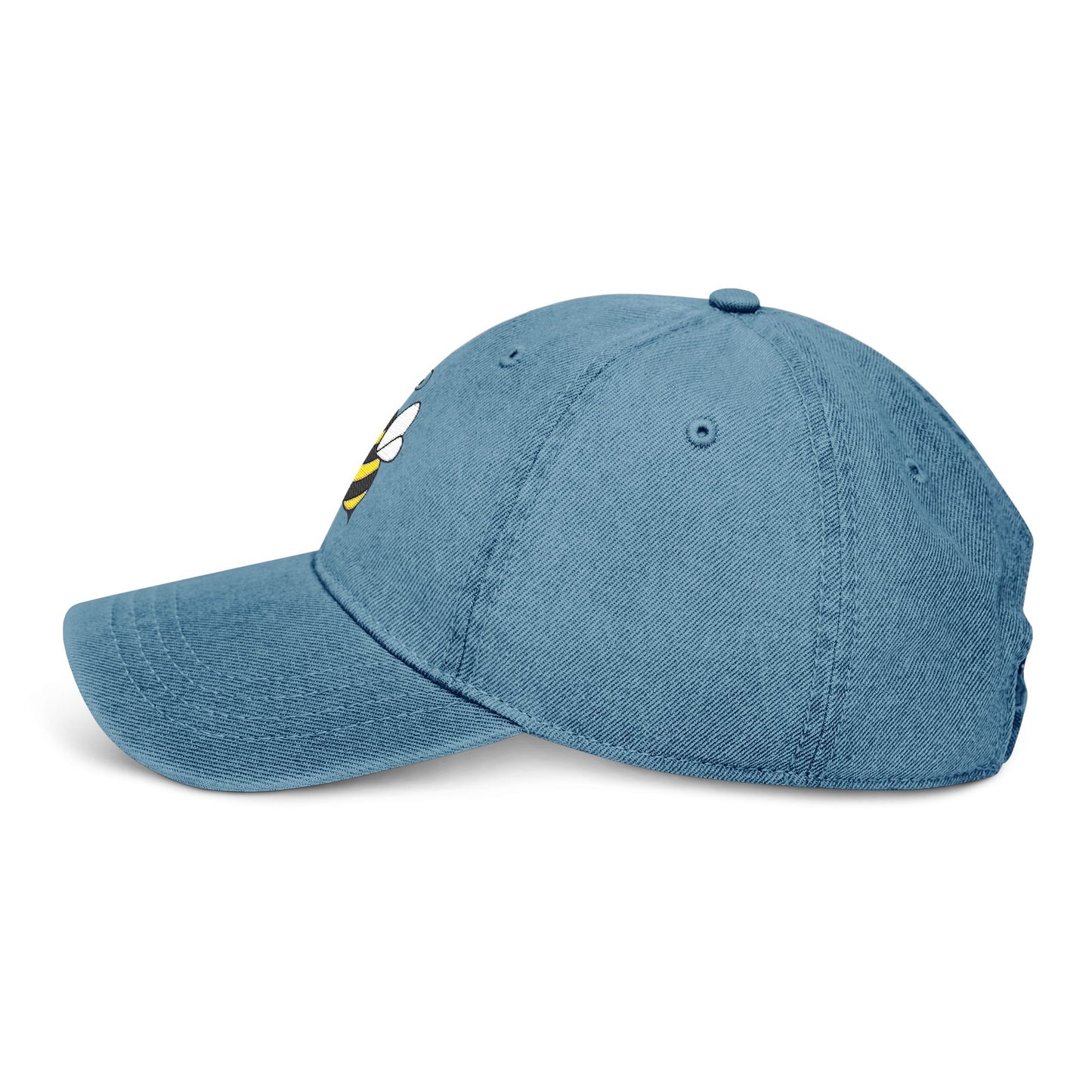 Bee Embroidered Denim Hat