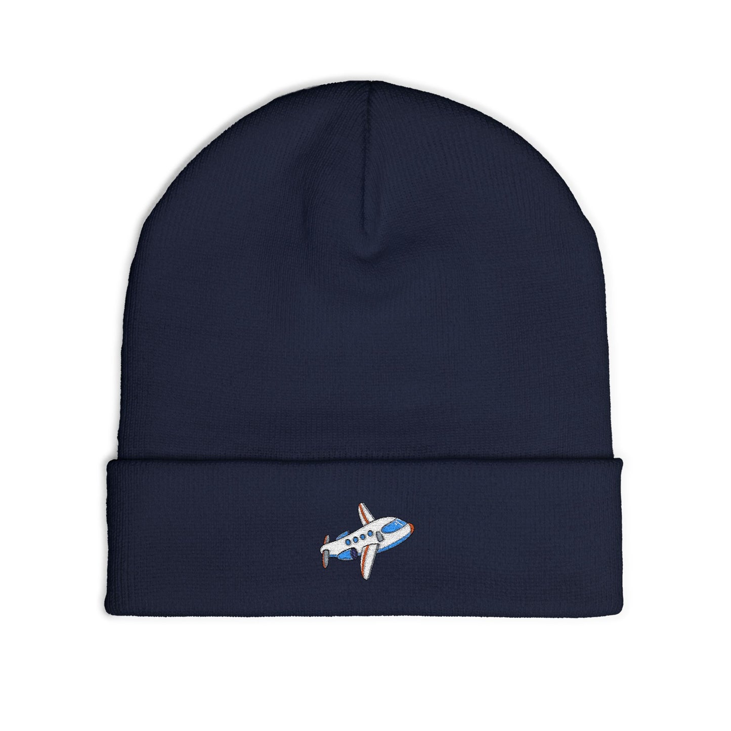 Airplane Embroidered Knit Beanie