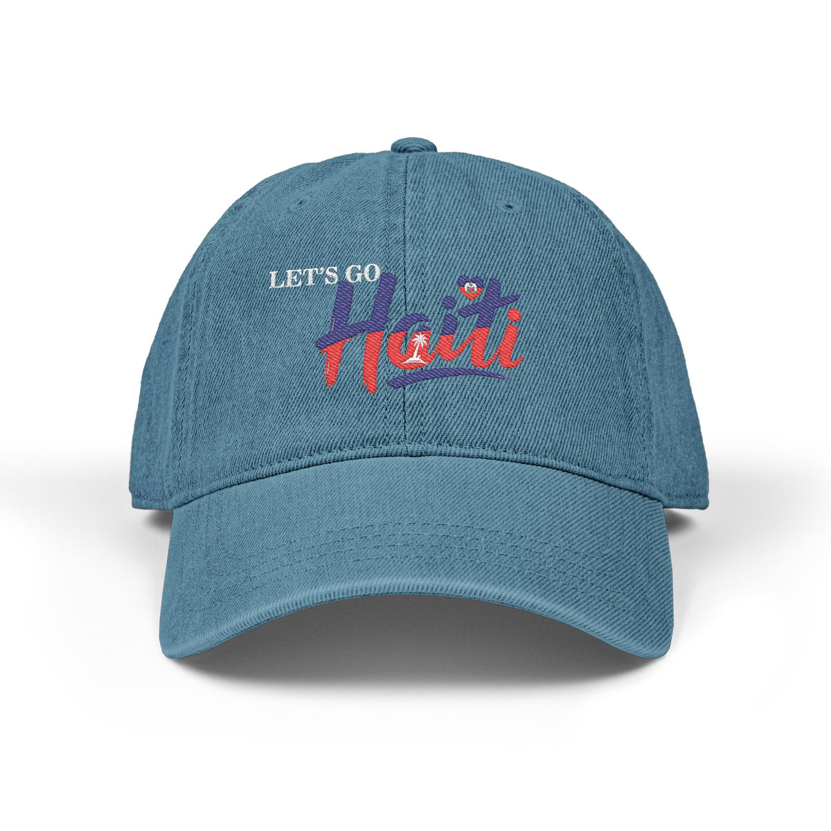 Let's Go Haiti Embroidered Denim Hat