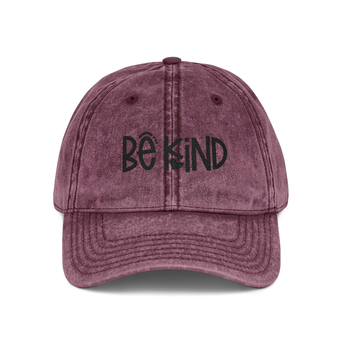 Vintage Cap with "Be Kind" Embroidery, Inspirational Hat, Casual Cap, Motivational Headwear