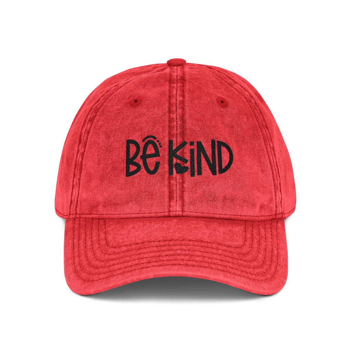 Vintage Cap with "Be Kind" Embroidery, Inspirational Hat, Casual Cap, Motivational Headwear