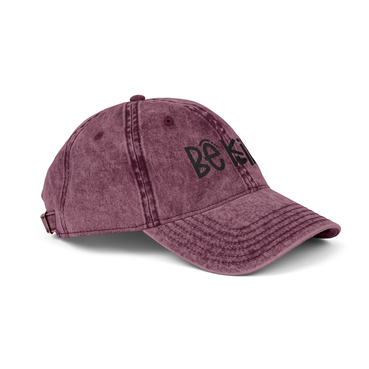 Vintage Cap with "Be Kind" Embroidery, Inspirational Hat, Casual Cap, Motivational Headwear