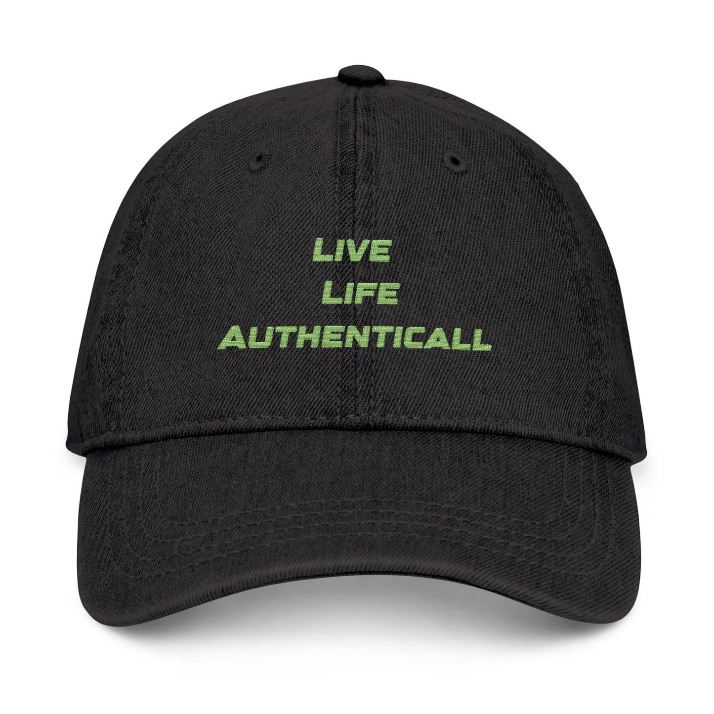 Embroidered Denim Hat Live Life Authentically