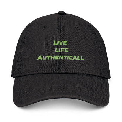 Embroidered Denim Hat Live Life Authentically