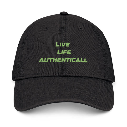 Embroidered Denim Hat Live Life Authentically