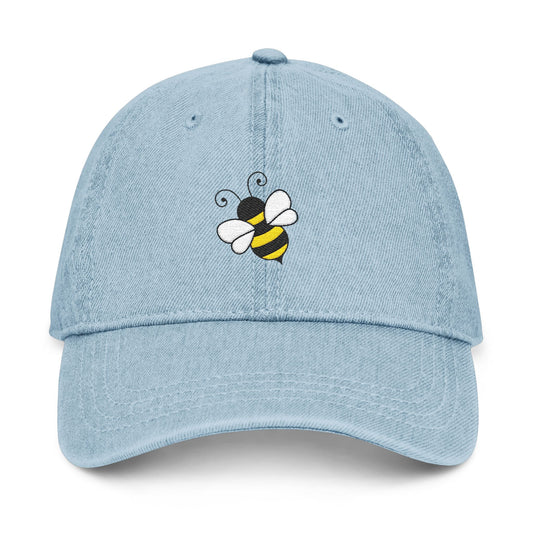 Bee Embroidered Denim Hat