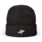 Airplane Embroidered Knit Beanie
