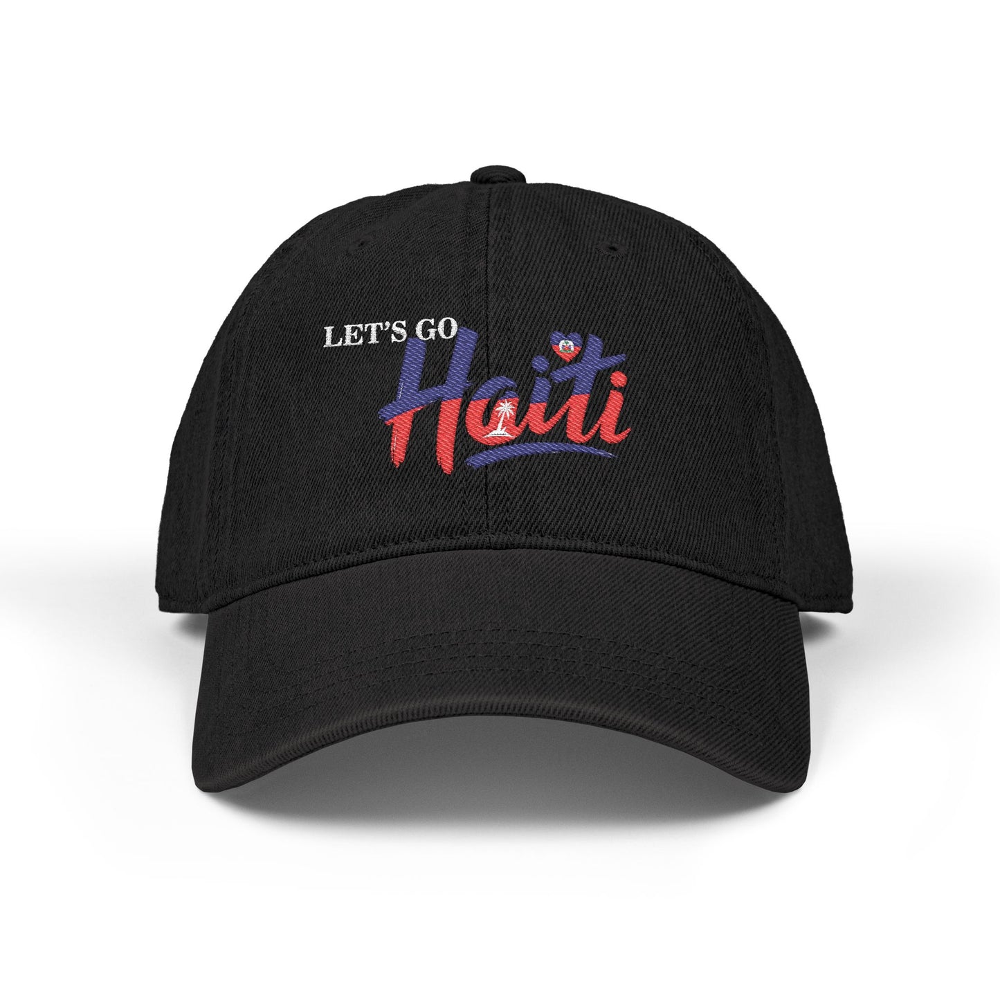 Let's Go Haiti Embroidered Denim Hat