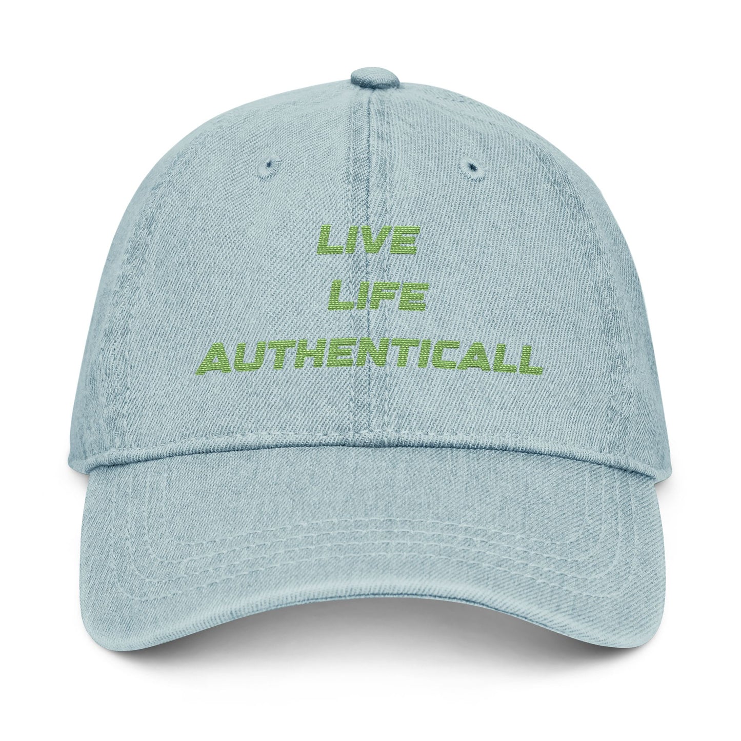 Embroidered Denim Hat Live Life Authentically