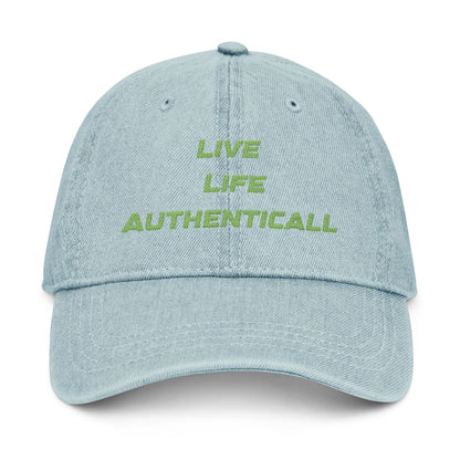 Embroidered Denim Hat Live Life Authentically