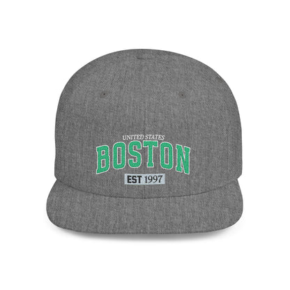 Boston Flat Bill Snapback Hat