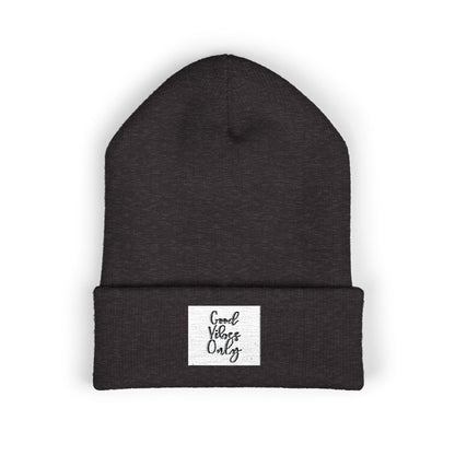 Cozy Embroidered Beanie for Winter Adventures, Fashionable Cuffed Hat for Outdoor Lovers