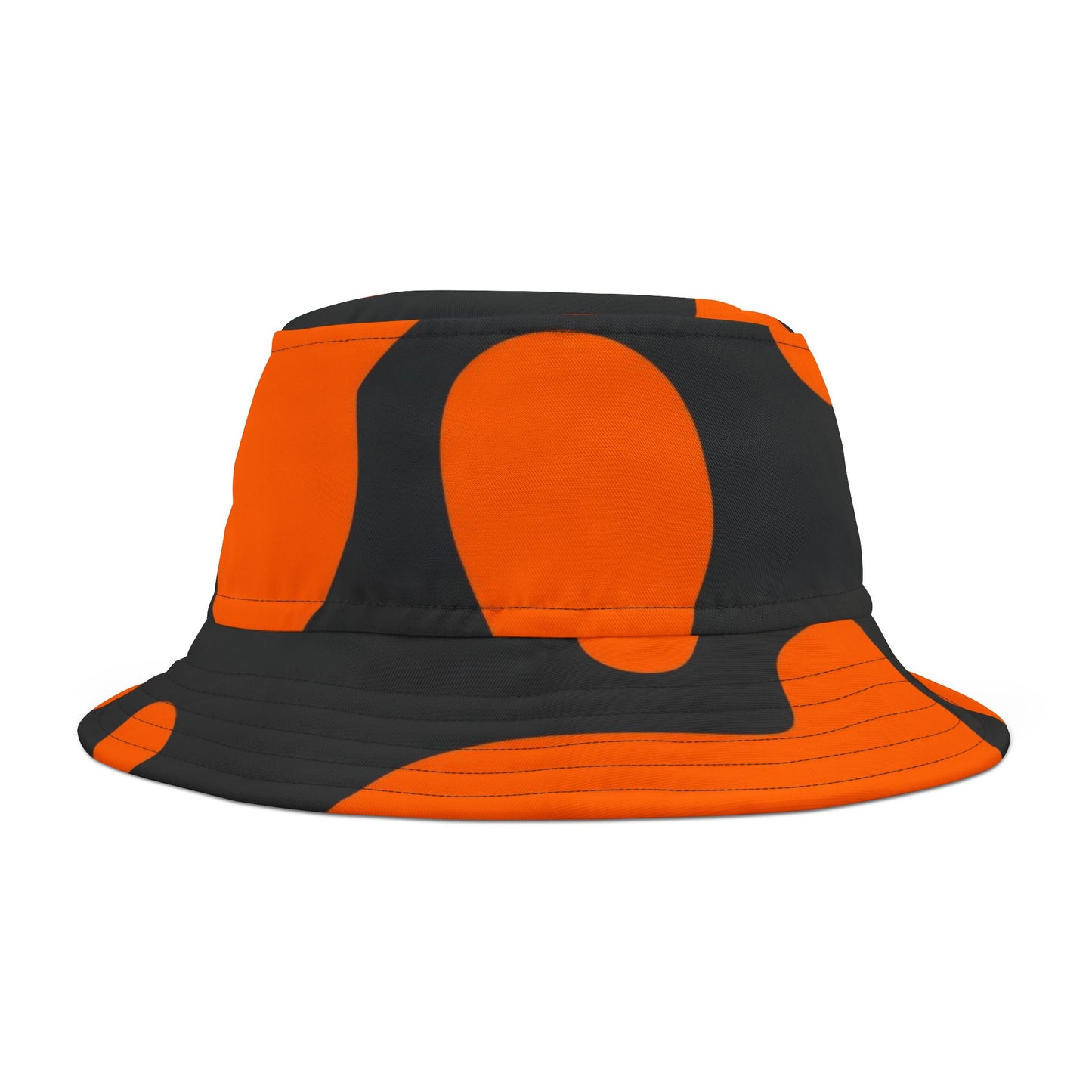 Orange & Black Abstract Camo Bucket Hat