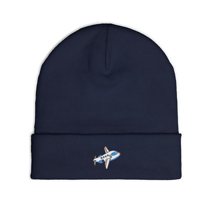 Airplane Embroidered Knit Beanie