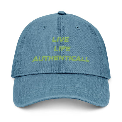 Embroidered Denim Hat Live Life Authentically