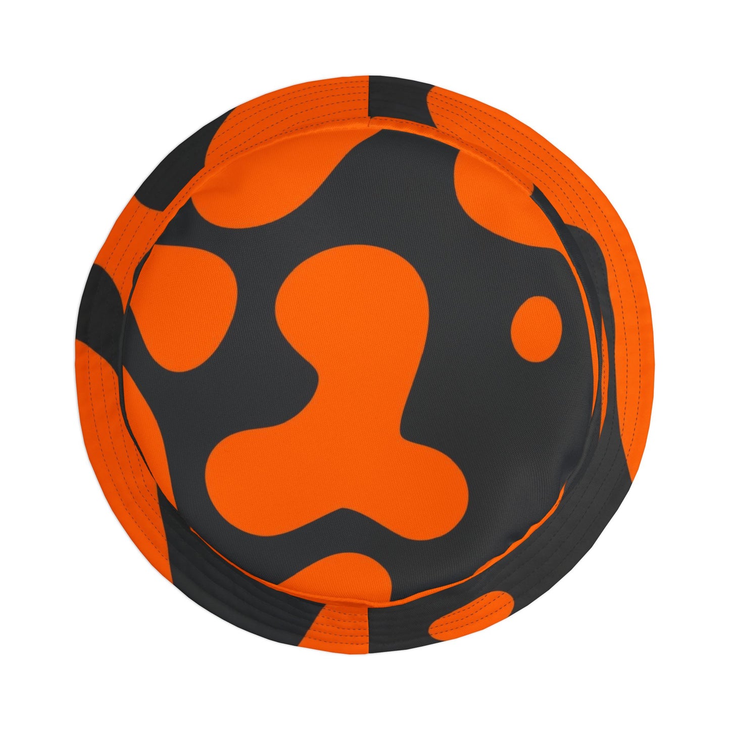 Orange & Black Abstract Camo Bucket Hat