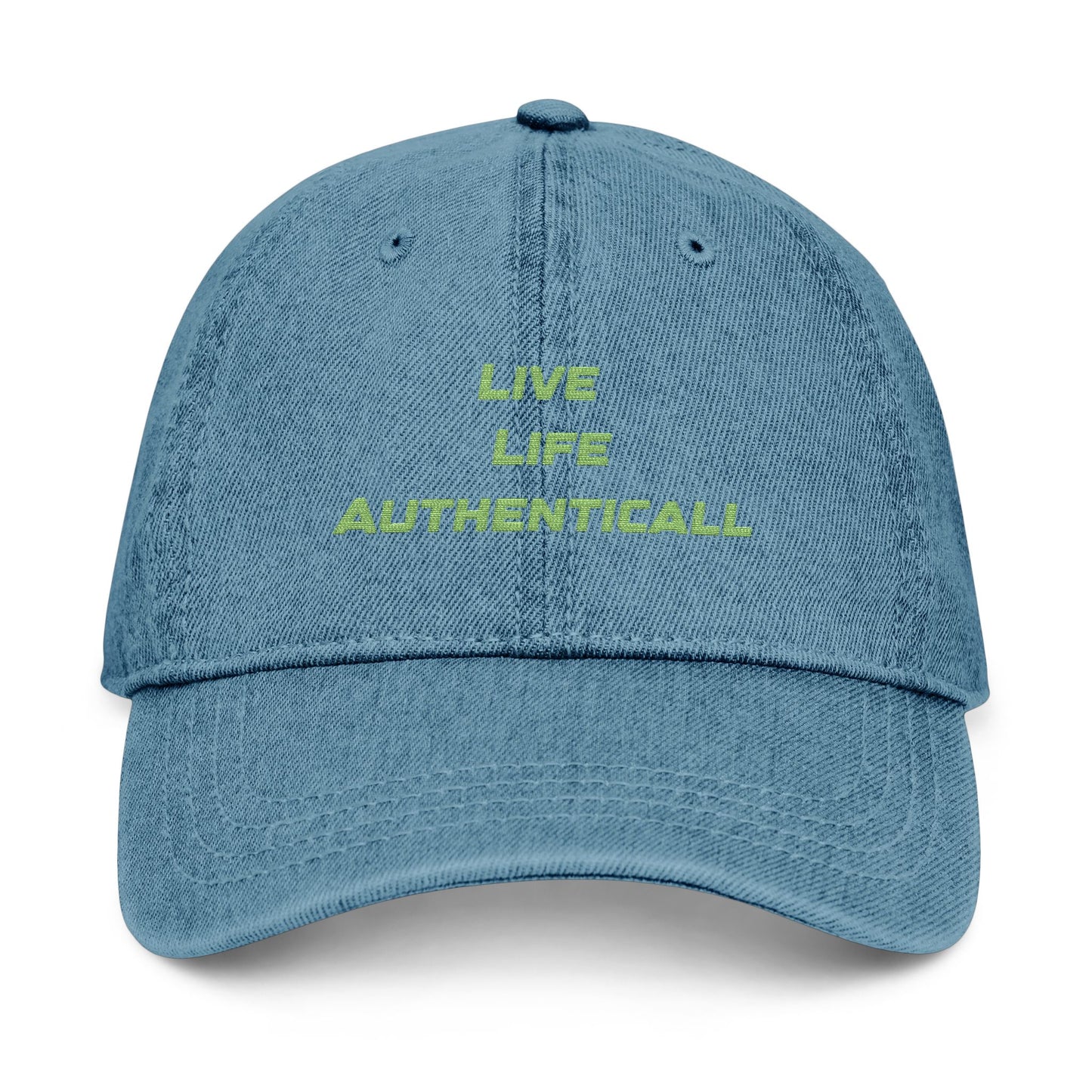 Embroidered Denim Hat Live Life Authentically