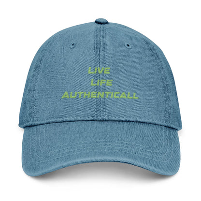 Embroidered Denim Hat Live Life Authentically