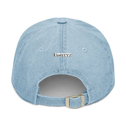 Peace Flower Embroidered Denim Hat