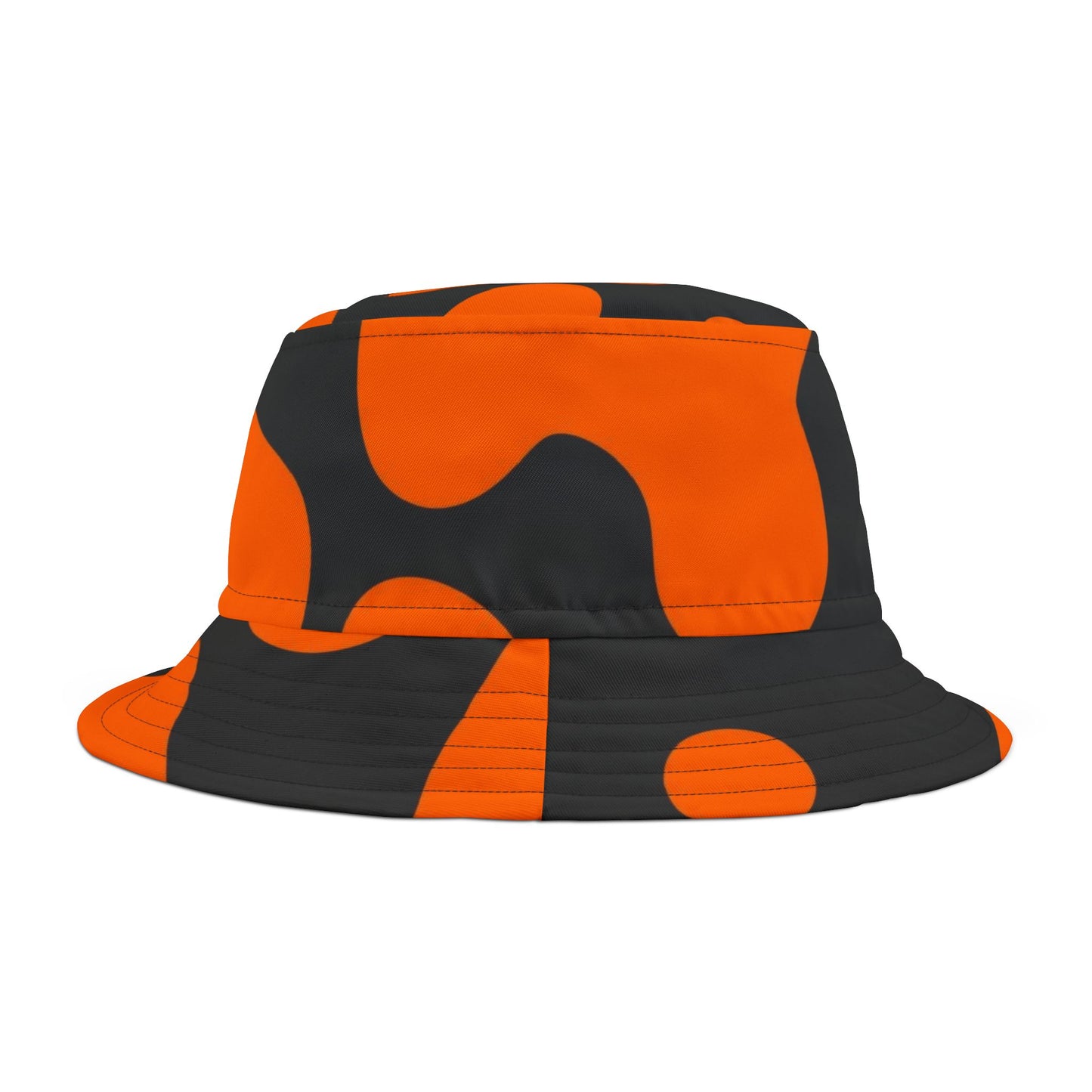 Orange & Black Abstract Camo Bucket Hat