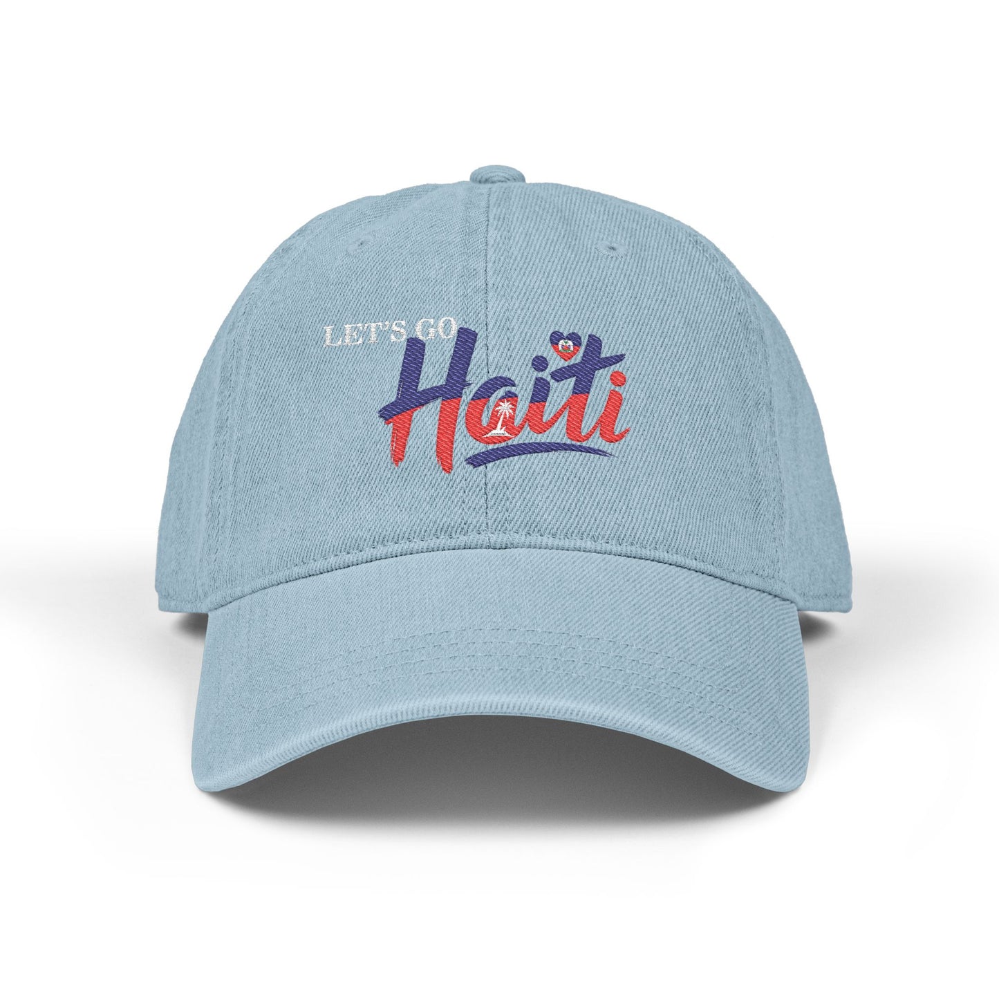Let's Go Haiti Embroidered Denim Hat