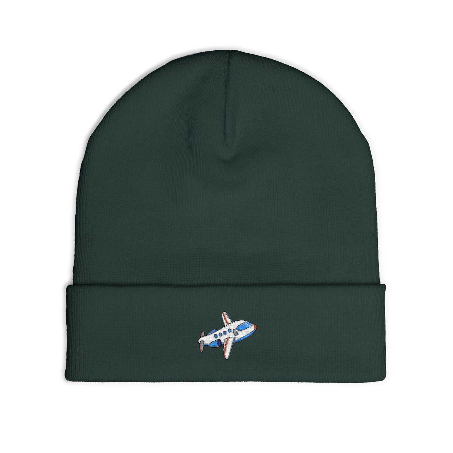 Airplane Embroidered Knit Beanie