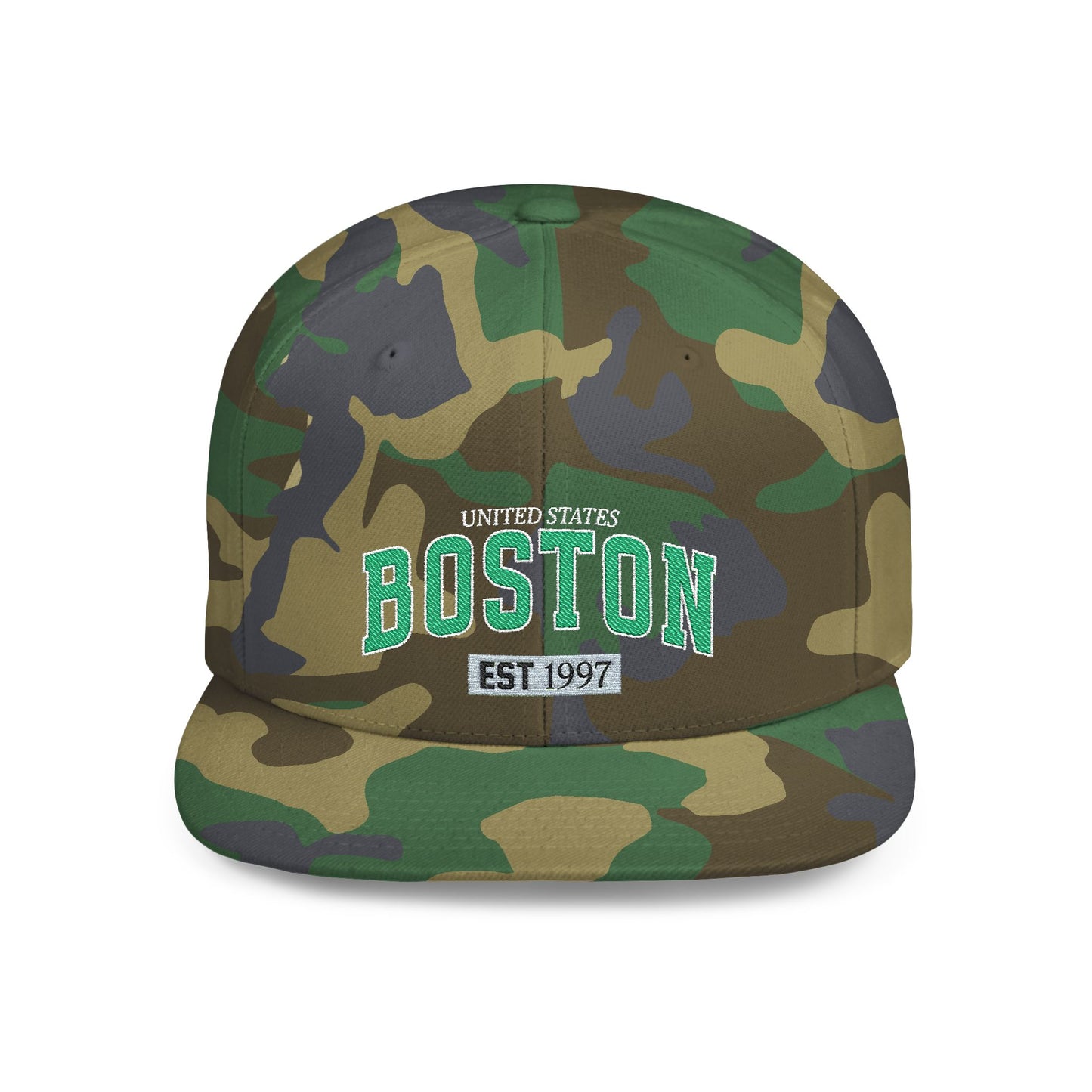 Boston Flat Bill Snapback Hat