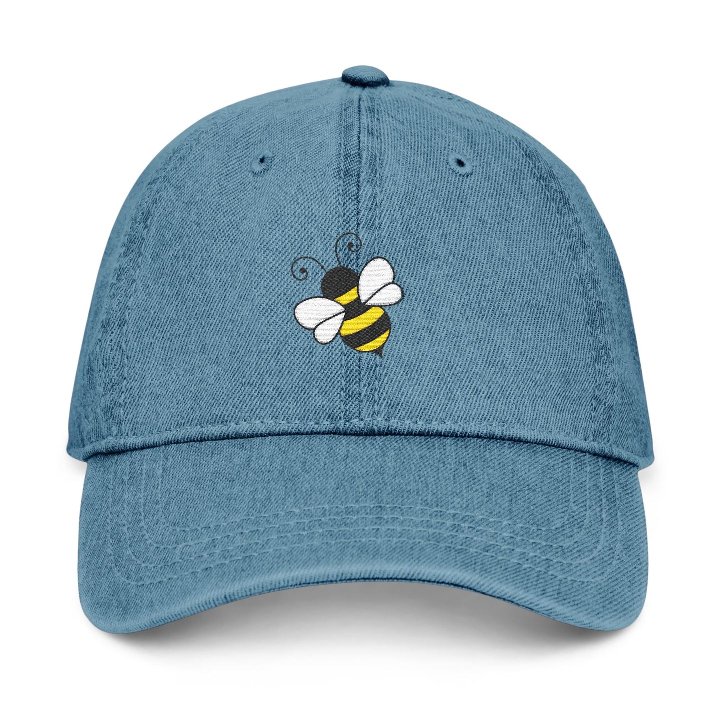Bee Embroidered Denim Hat