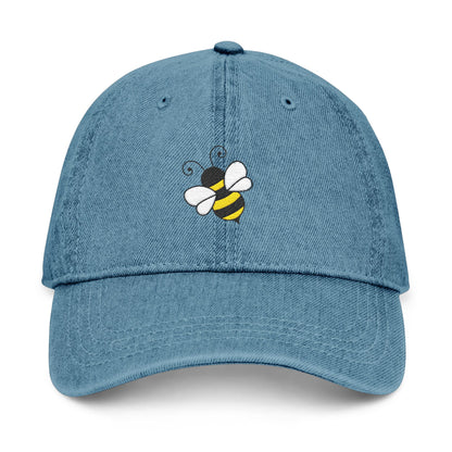 Bee Embroidered Denim Hat