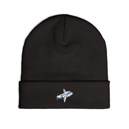 Airplane Embroidered Knit Beanie