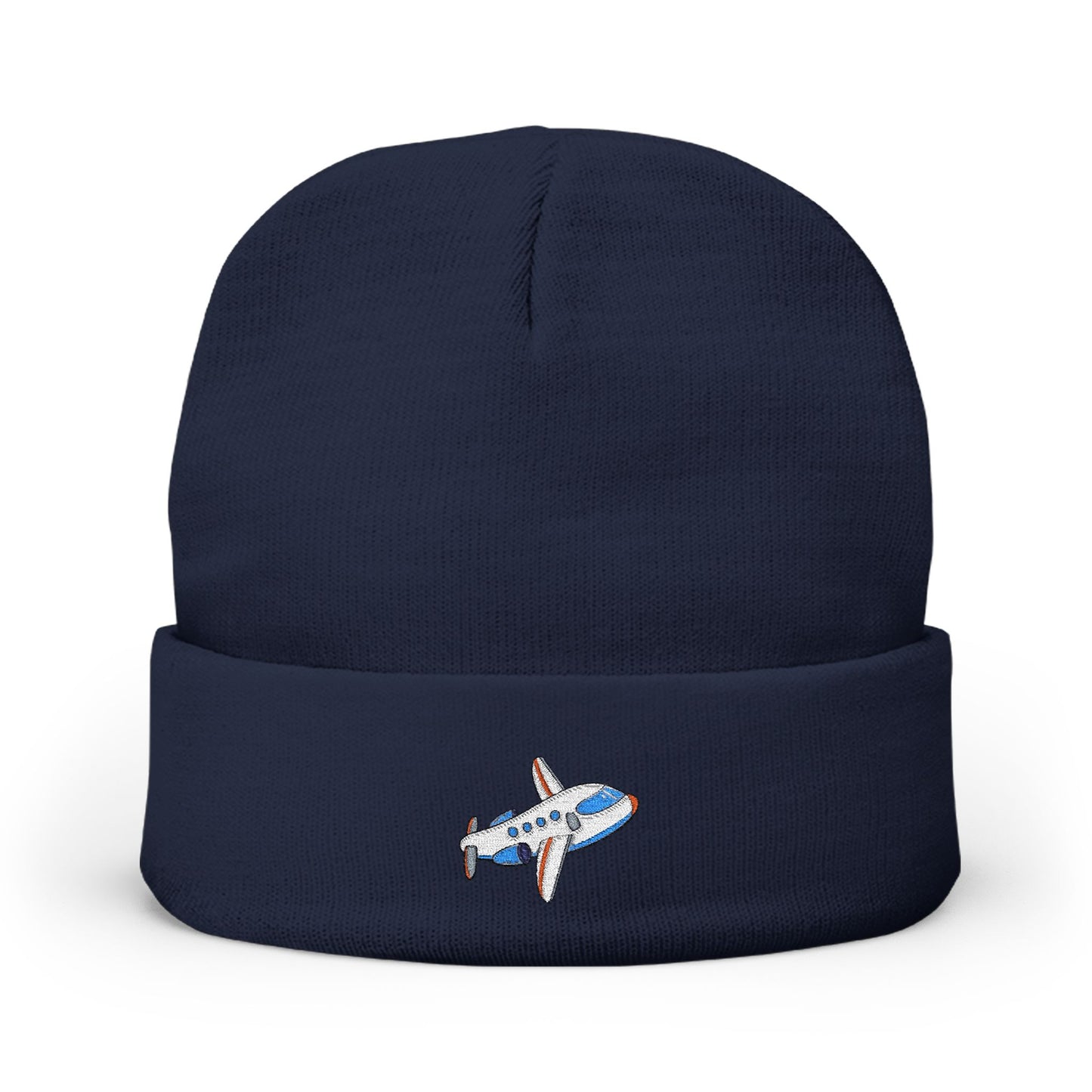 Airplane Embroidered Knit Beanie