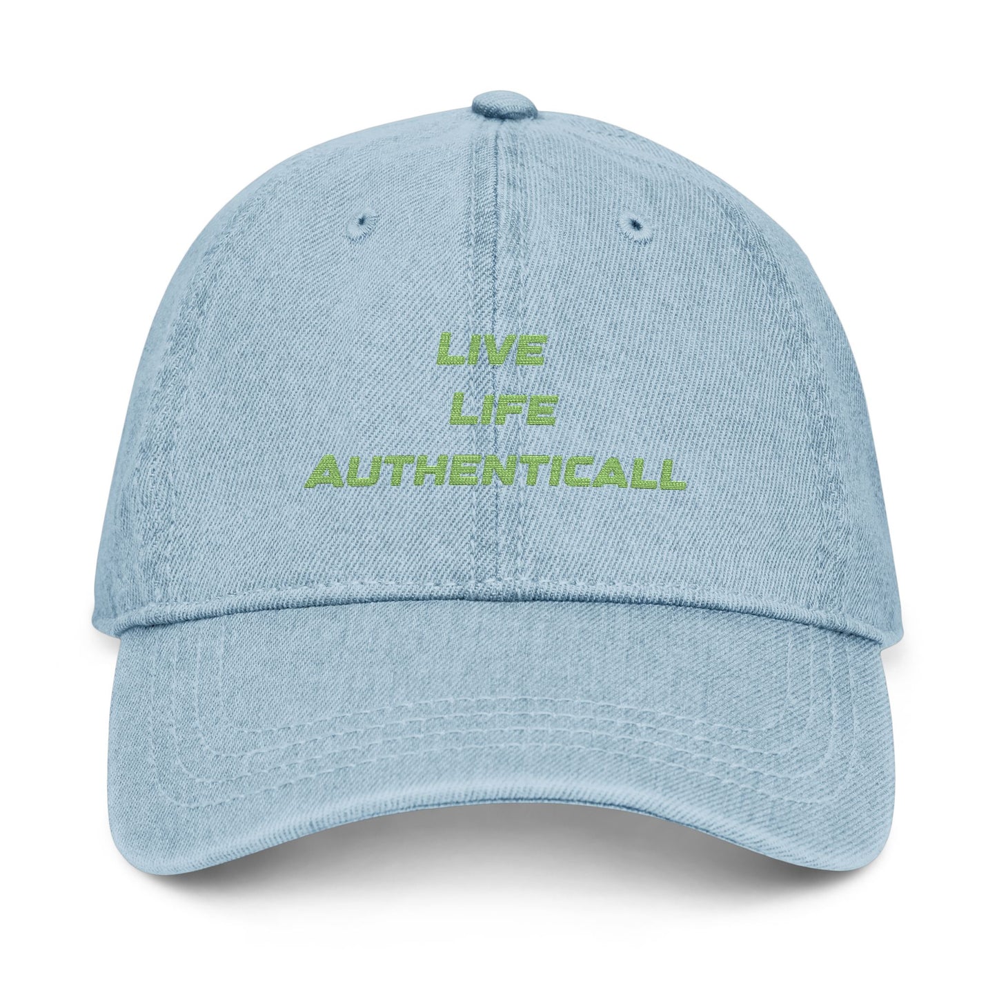Embroidered Denim Hat Live Life Authentically