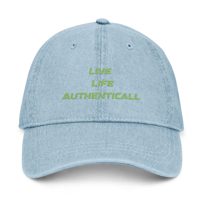 Embroidered Denim Hat Live Life Authentically