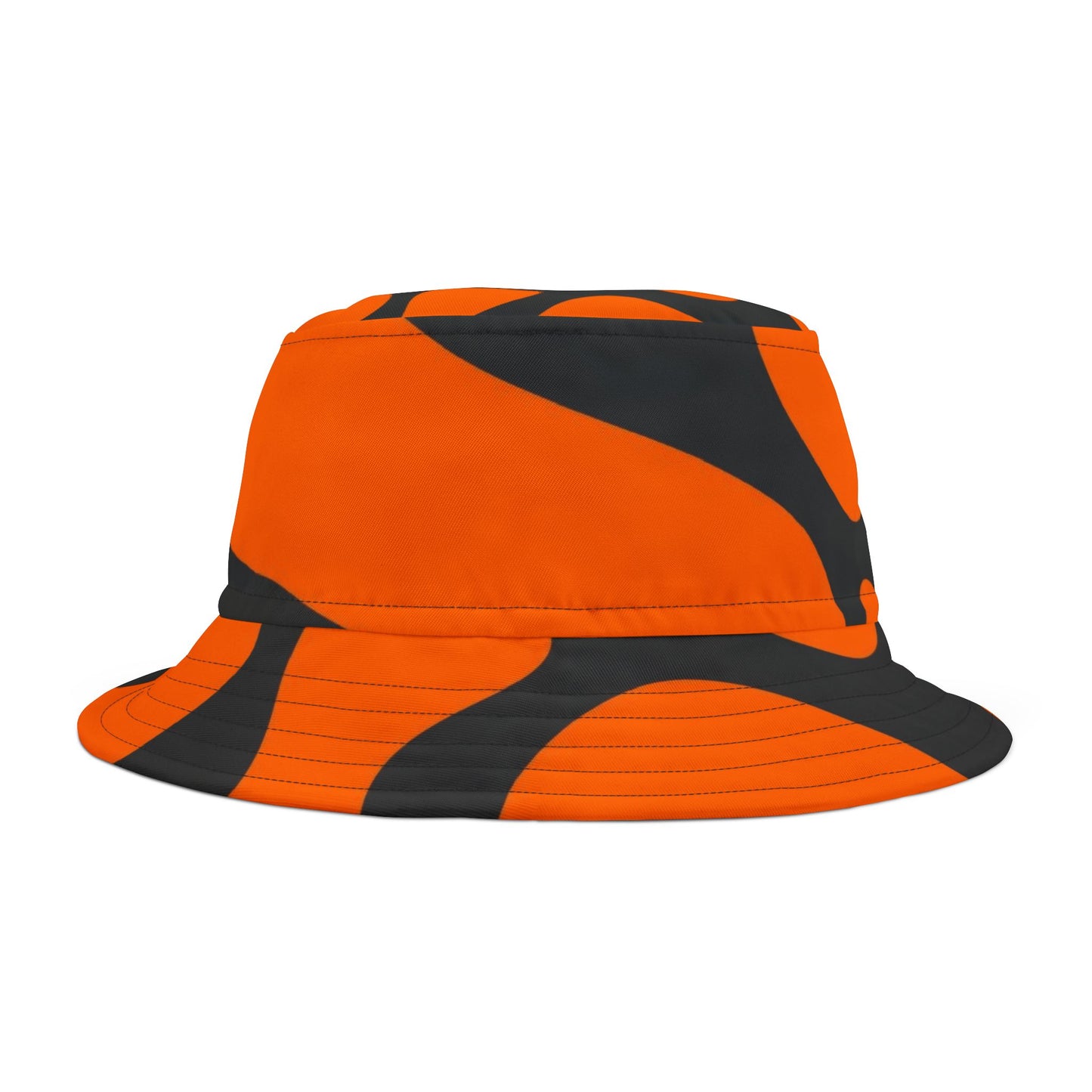 Orange & Black Abstract Camo Bucket Hat