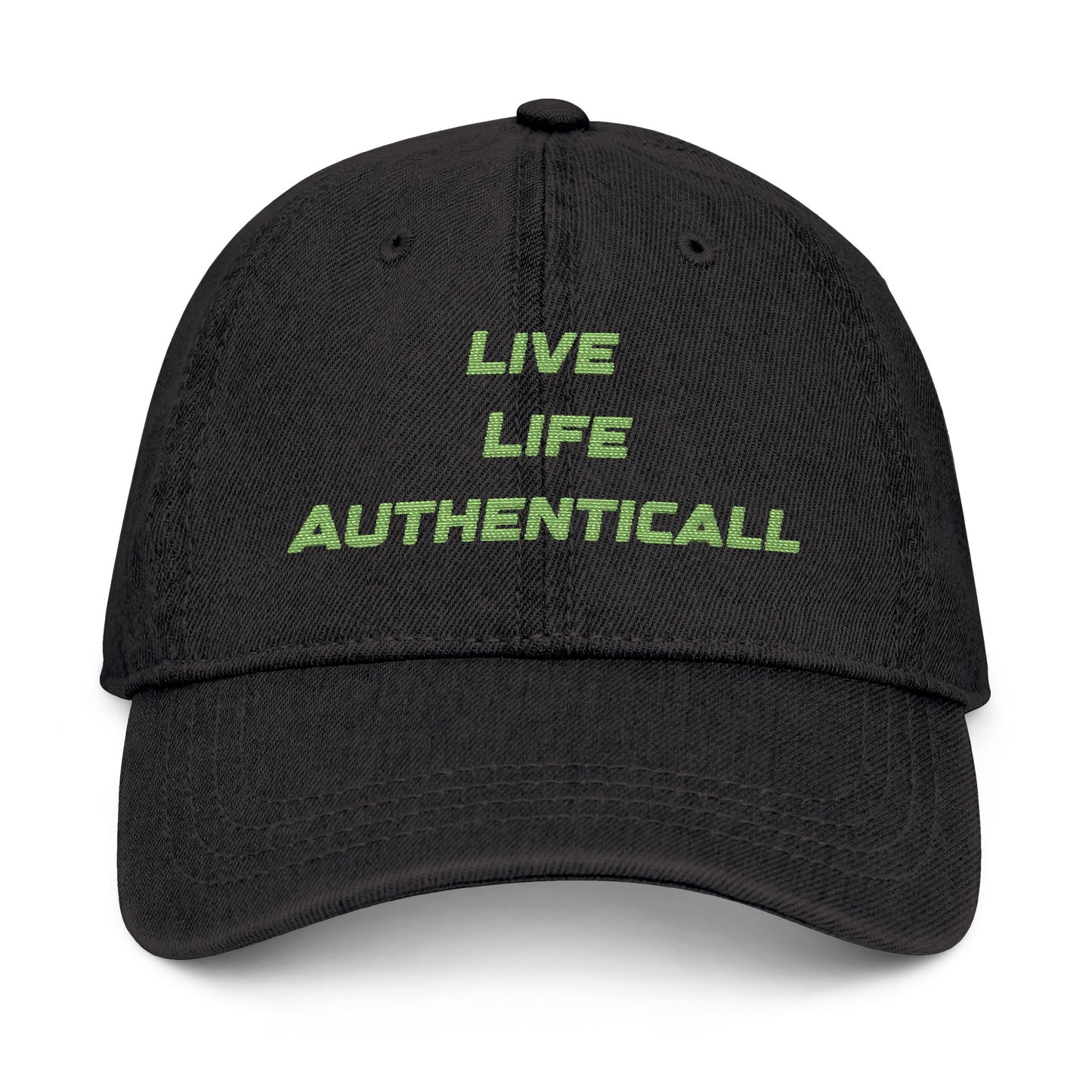 Embroidered Denim Hat Live Life Authentically
