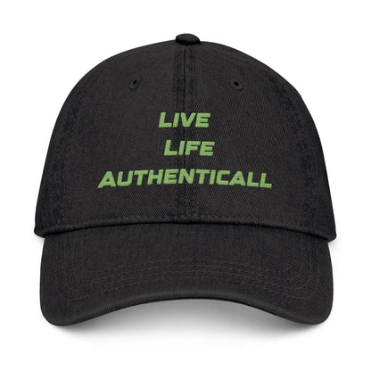 Embroidered Denim Hat Live Life Authentically
