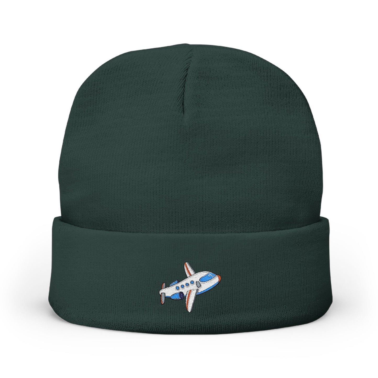 Airplane Embroidered Knit Beanie