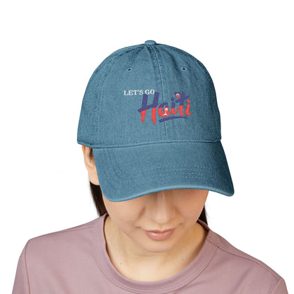 Let's Go Haiti Embroidered Denim Hat