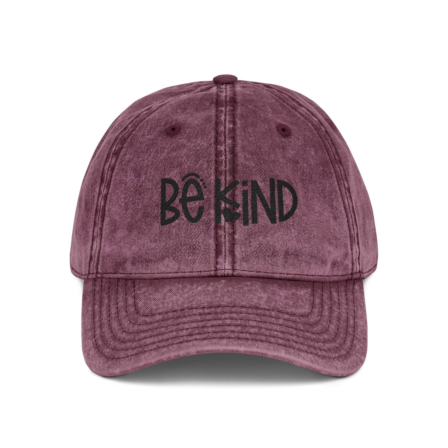 Vintage Cap with "Be Kind" Embroidery, Inspirational Hat, Casual Cap, Motivational Headwear