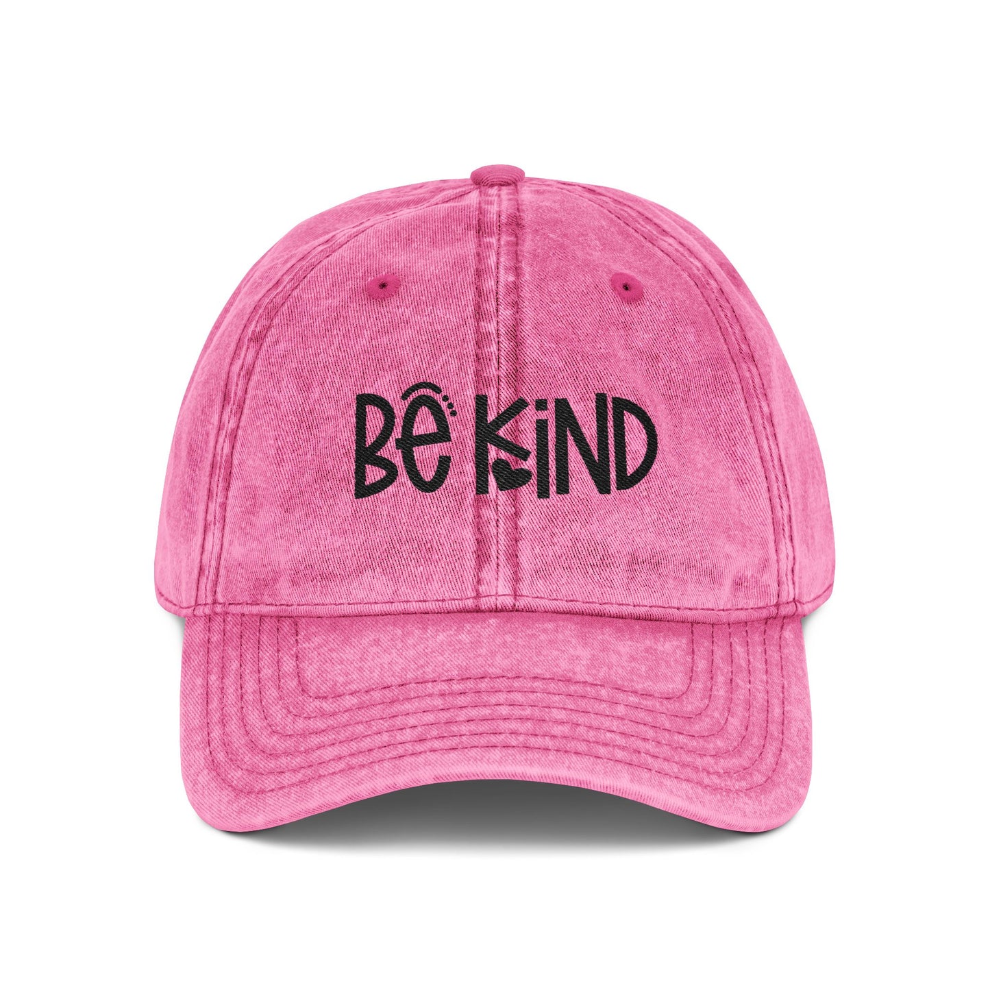 Vintage Cap with "Be Kind" Embroidery, Inspirational Hat, Casual Cap, Motivational Headwear