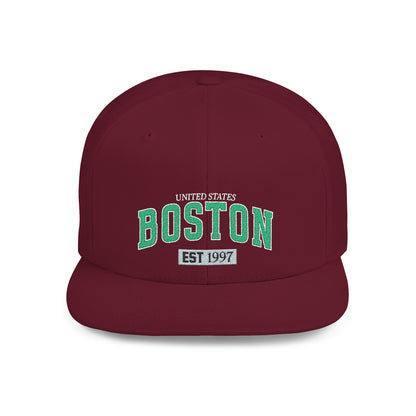 Boston Flat Bill Snapback Hat