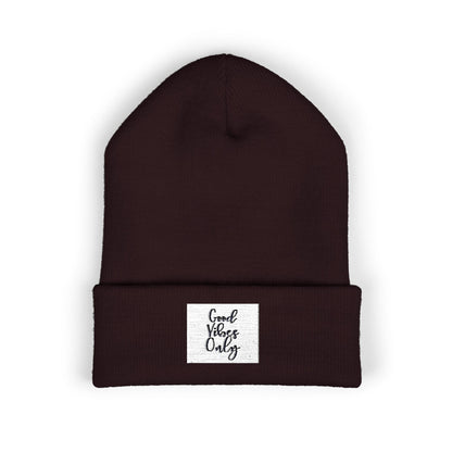Cozy Embroidered Beanie for Winter Adventures, Fashionable Cuffed Hat for Outdoor Lovers