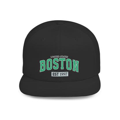 Boston Flat Bill Snapback Hat