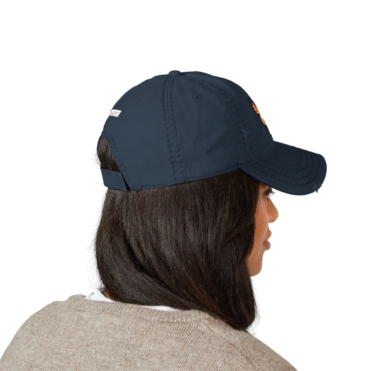 Distressed Butterfly  Hat Embroidered