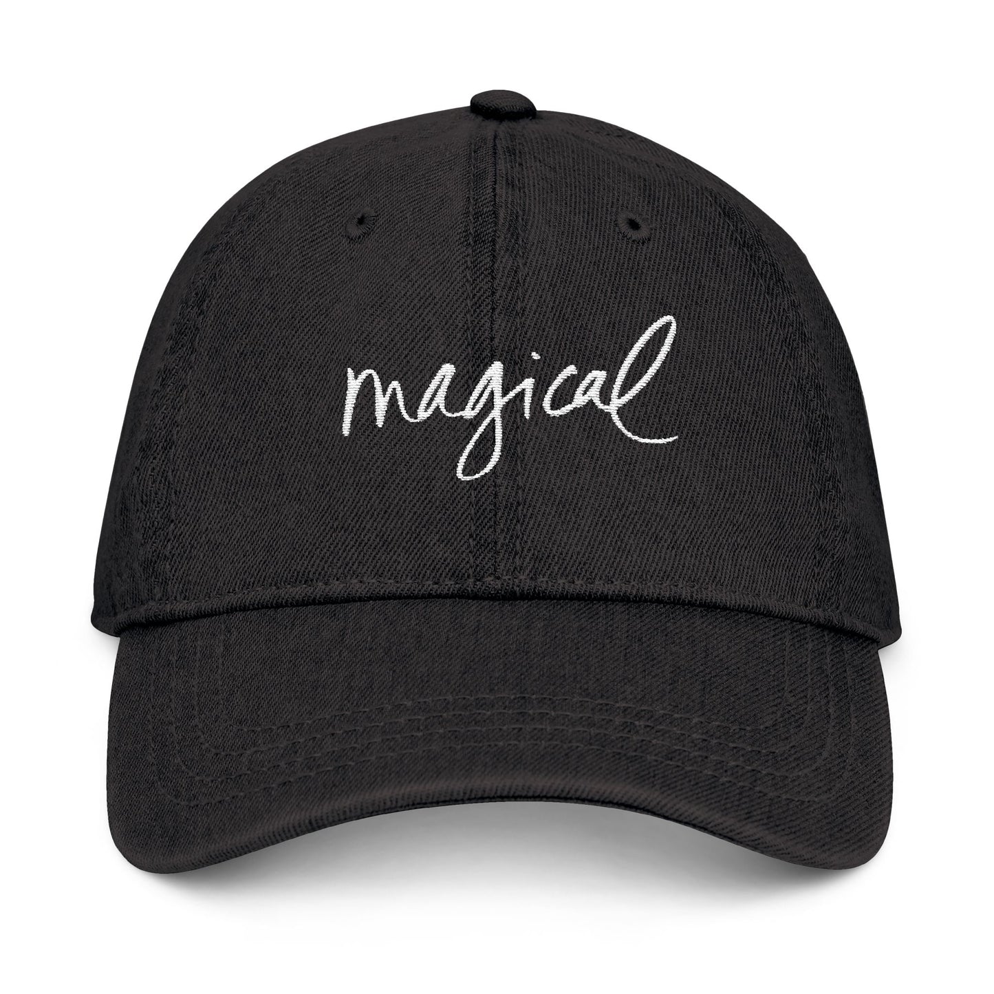Magical Embroidered Denim Hat, Casual Style, Unisex Cap, Trendy Headwear