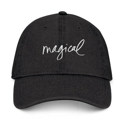 Magical Embroidered Denim Hat, Casual Style, Unisex Cap, Trendy Headwear