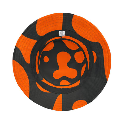 Orange & Black Abstract Camo Bucket Hat