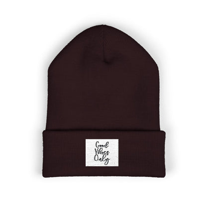 Cozy Embroidered Beanie for Winter Adventures, Fashionable Cuffed Hat for Outdoor Lovers