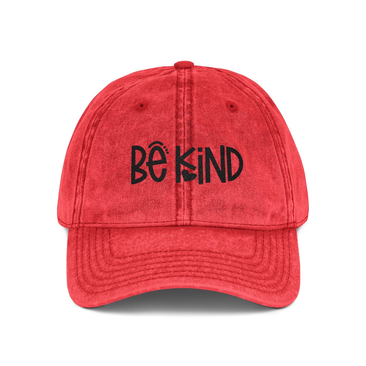Vintage Cap with "Be Kind" Embroidery, Inspirational Hat, Casual Cap, Motivational Headwear
